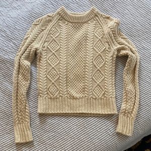 LL Bean Womens xxs fisherman cable knit sweater